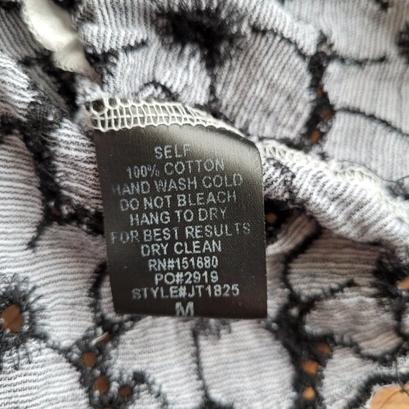 Storia Floral Smocked Off the Shoulder Top Sleeves M - Picture 8 of 10